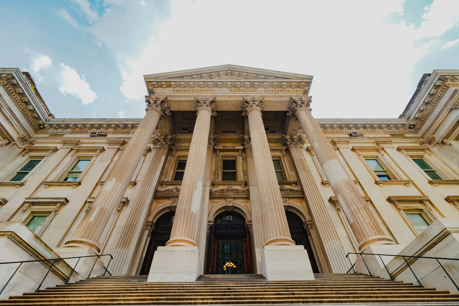 Classical stone building with columns